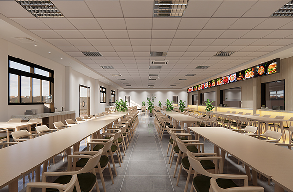 園區工廠員工食堂裝修改造設計效果圖