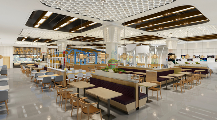 成都華為工廠餐廳-大廳設計效果圖