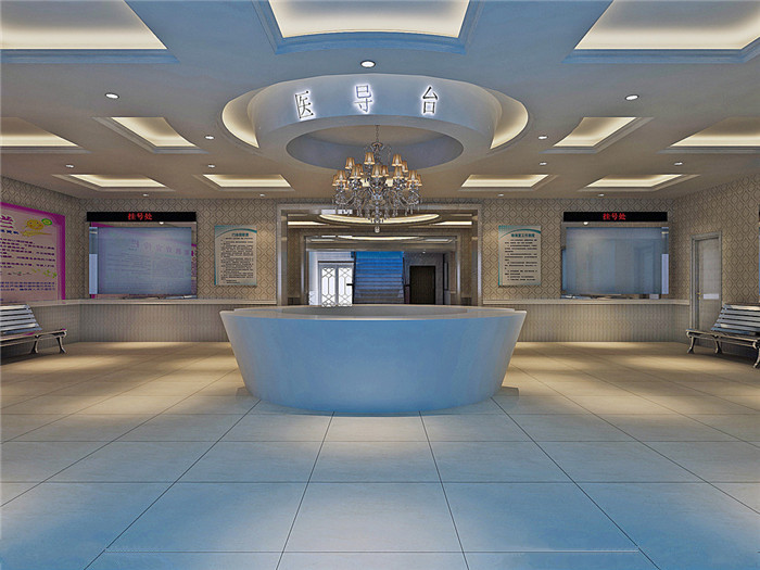 高新區大型綜合醫院導醫臺設計效果圖