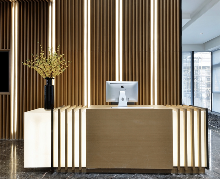 地產辦公室前臺效果圖