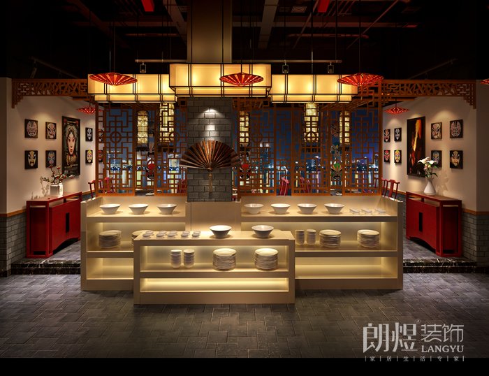 火鍋店鋪配料區效果圖