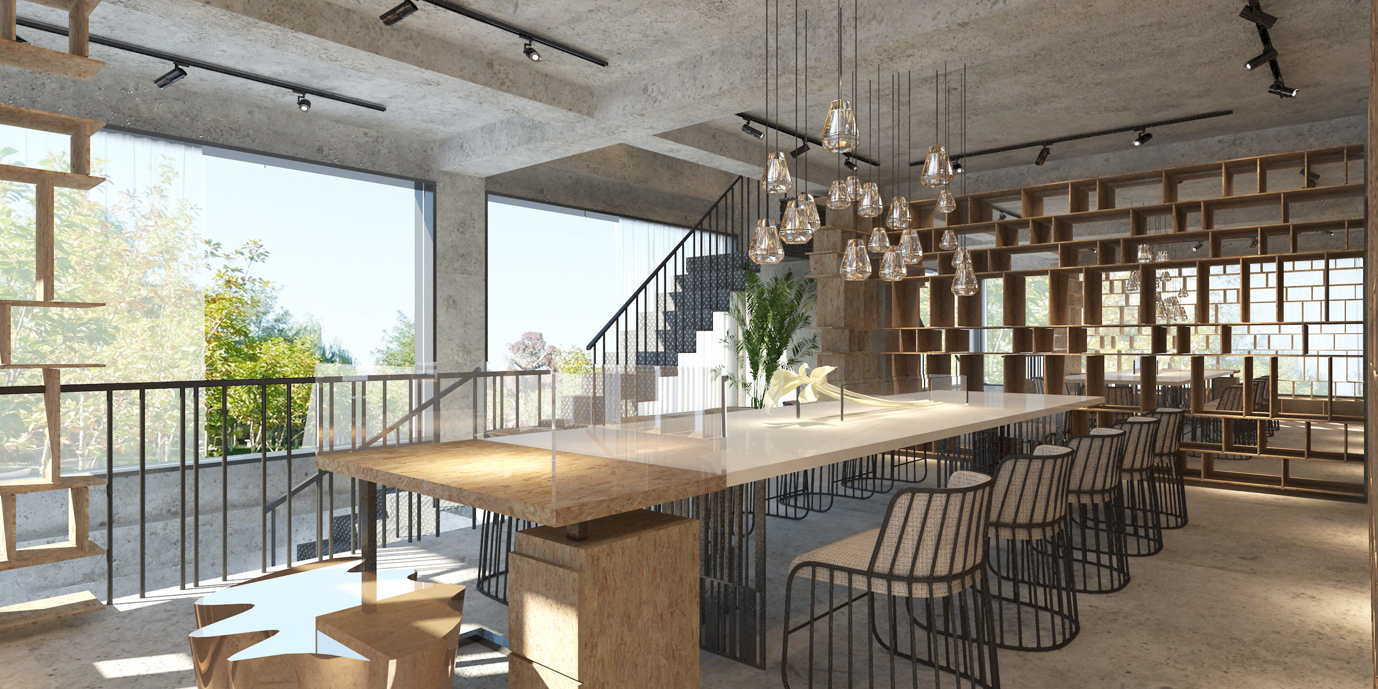 工業(yè)風辦公室裝修設計效果圖