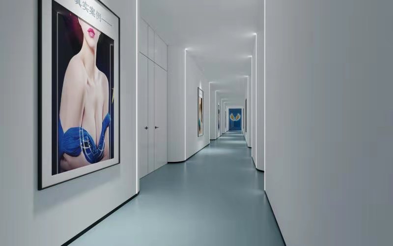 現代高端整形醫院過道裝修效果圖