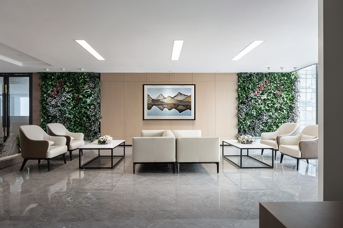 高端中式辦公室洽談區裝修效果圖