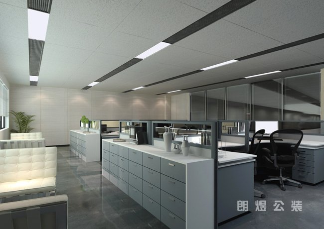 辦公空間礦棉板吊頂裝修效果圖