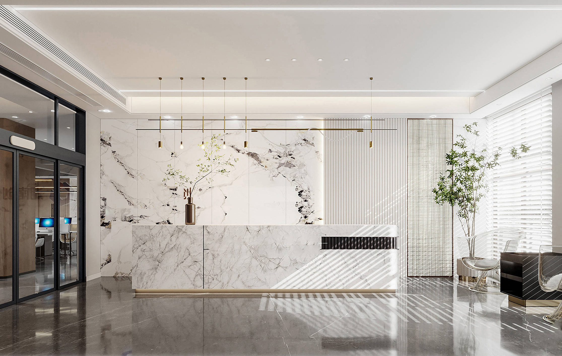 現代辦公室裝修風格效果圖