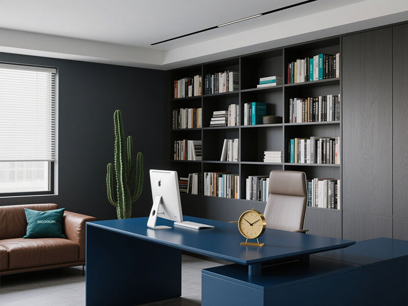 老板辦公室深灰、咖色、藏藍?色系基調(diào)